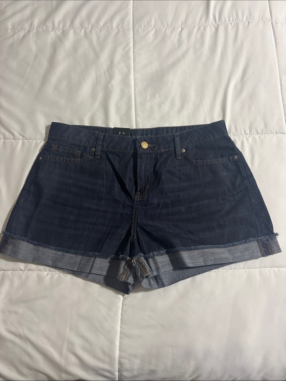 Calvin Klein Jeans Dark Blue Denim Rolled-Hem Shorts